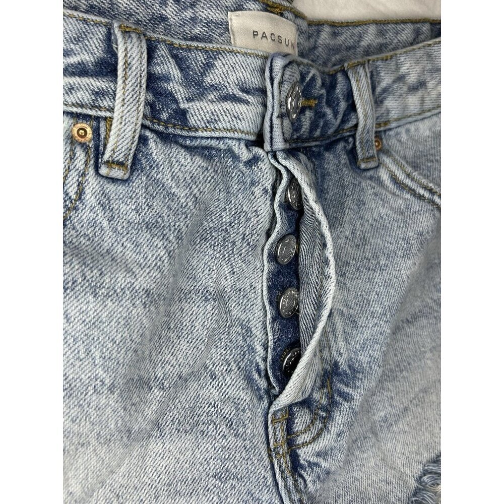 PacSun High Rise Festival Shorts Womens XS 26 Cute Summer Distressed Light Denim - Picture 15 of 16